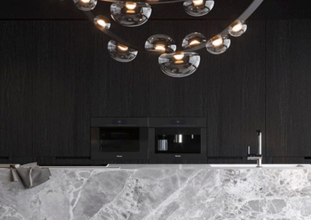 Modern Smoked Glass Ring Chandelier